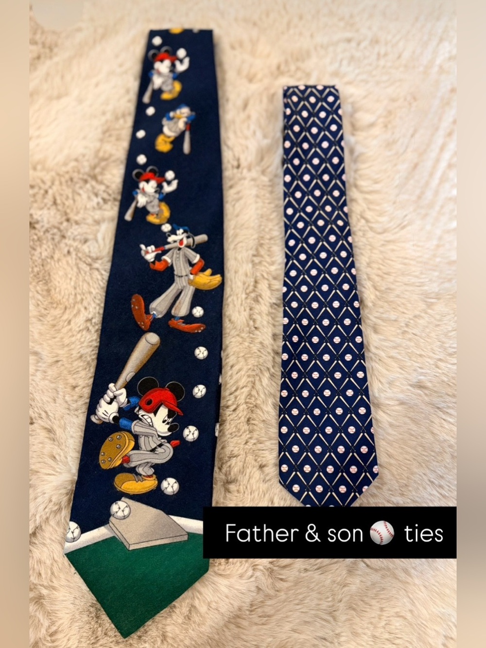 Father & son(3yr - 9yr) baseball bundle ties.